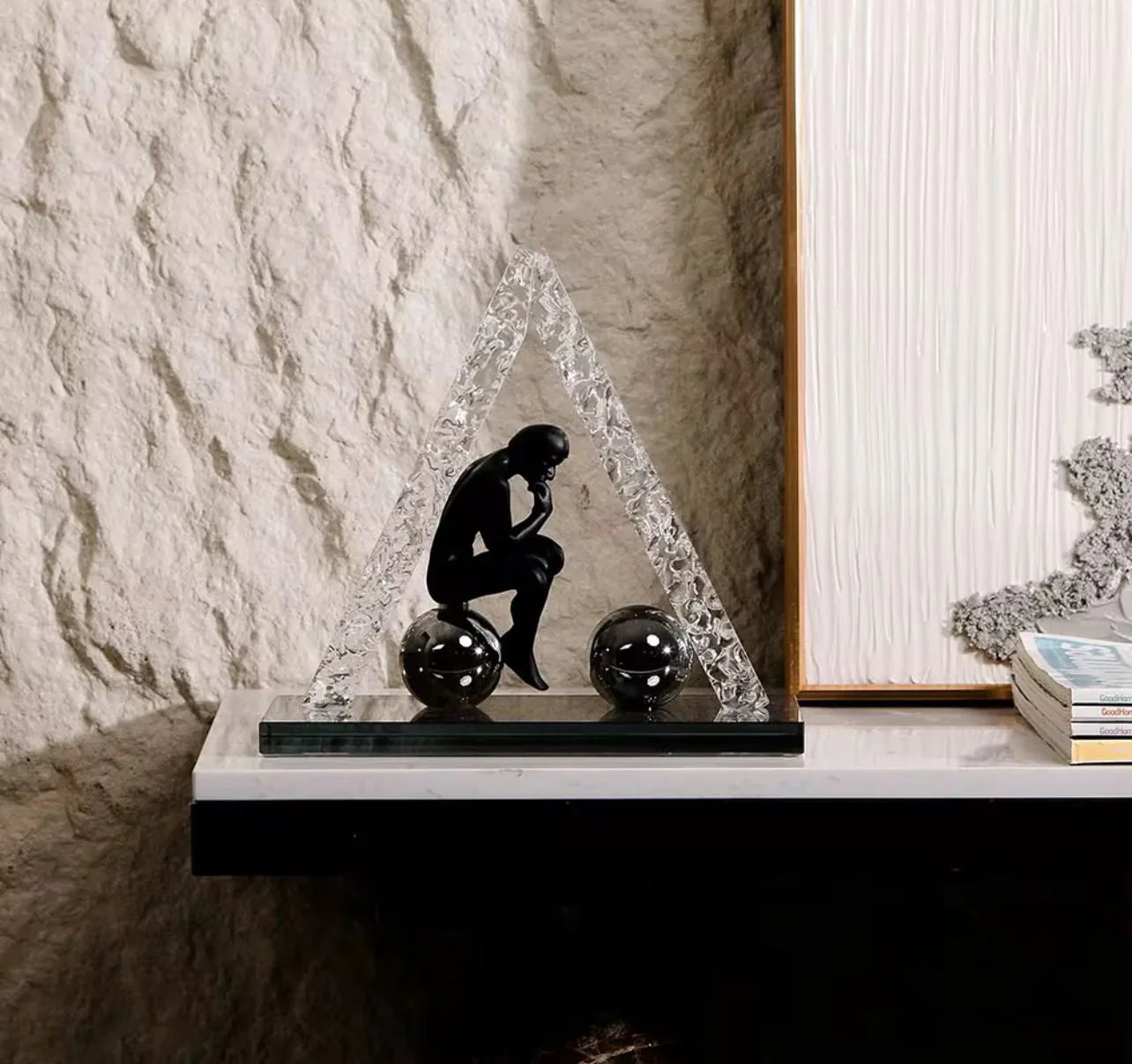 Human within crystal prism